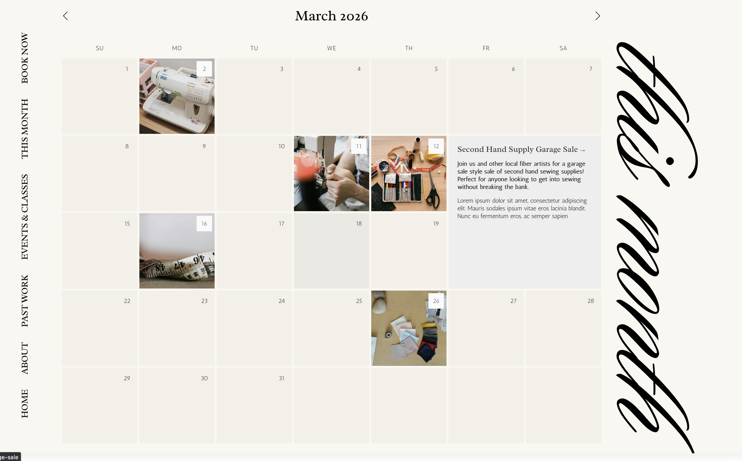 Calendar Block Ft. This Month’s Events
