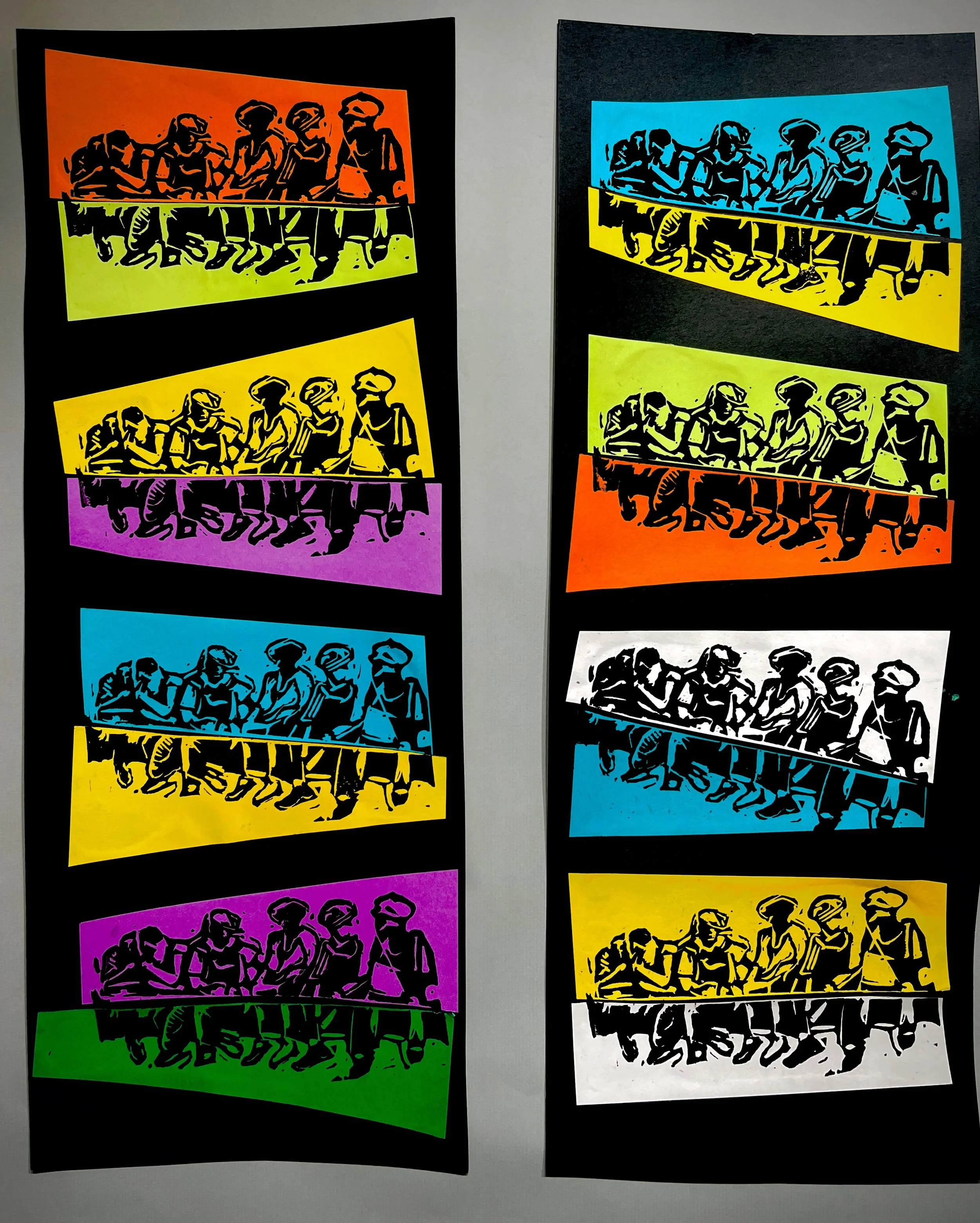 "Lunch"
18 x 24 in.     
2D print, construction paper  