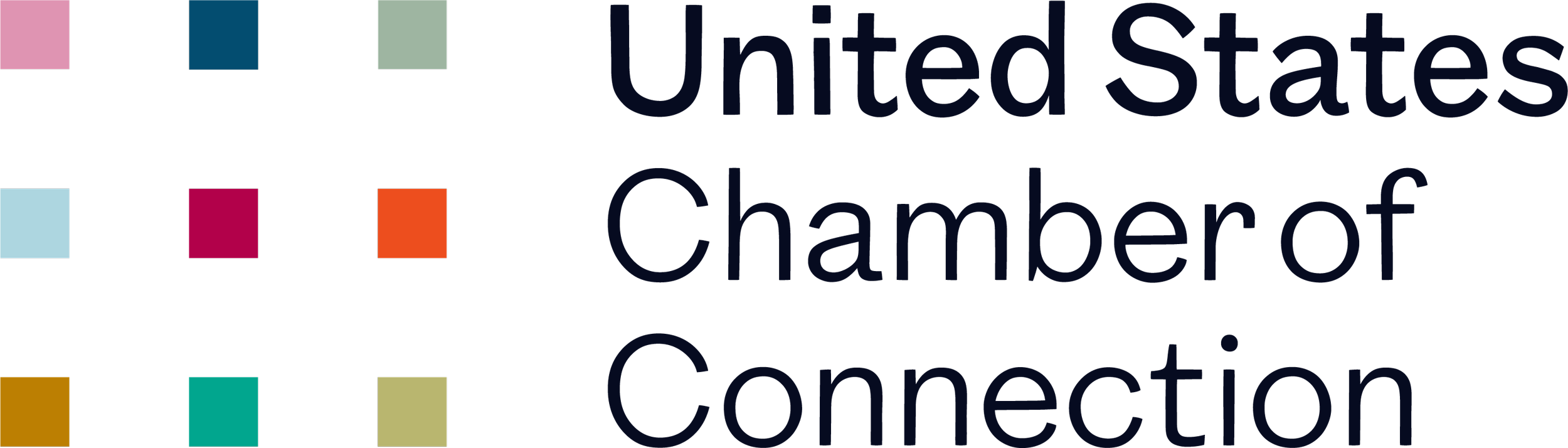 Logo of the United States Chamber of Commerce featuring multicolored squares and navy blue text.