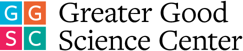 Four colored blocks with letters G, G, S, and C. Greater good science center logo.