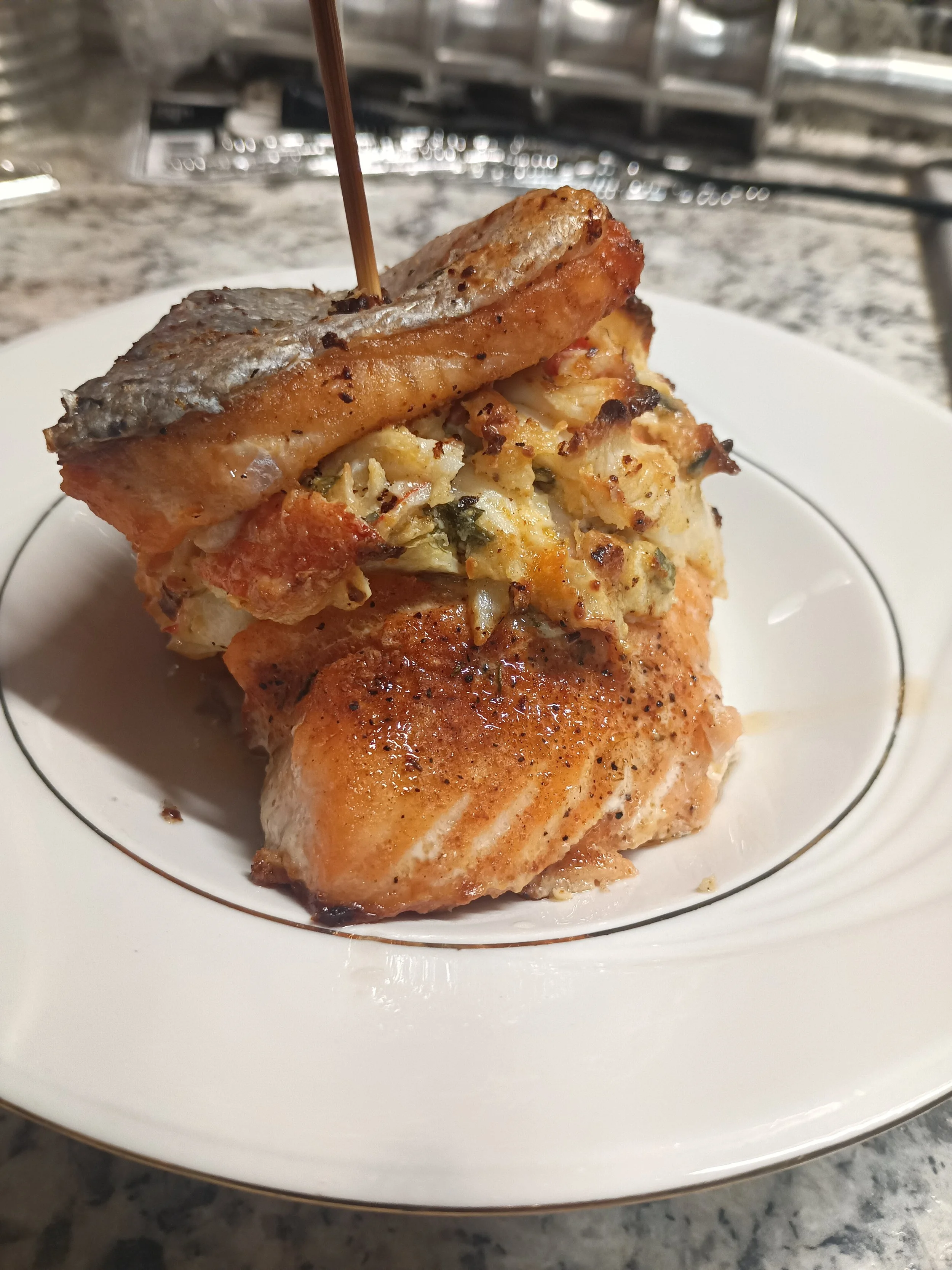 Easy Crab Stuffed Salmon