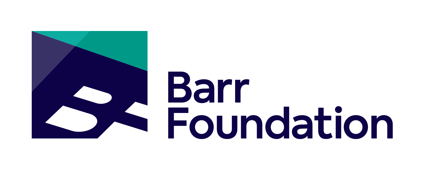 Logo of the Barr Foundation featuring a stylized cube with the letter B, alongside the text 'Barr Foundation'