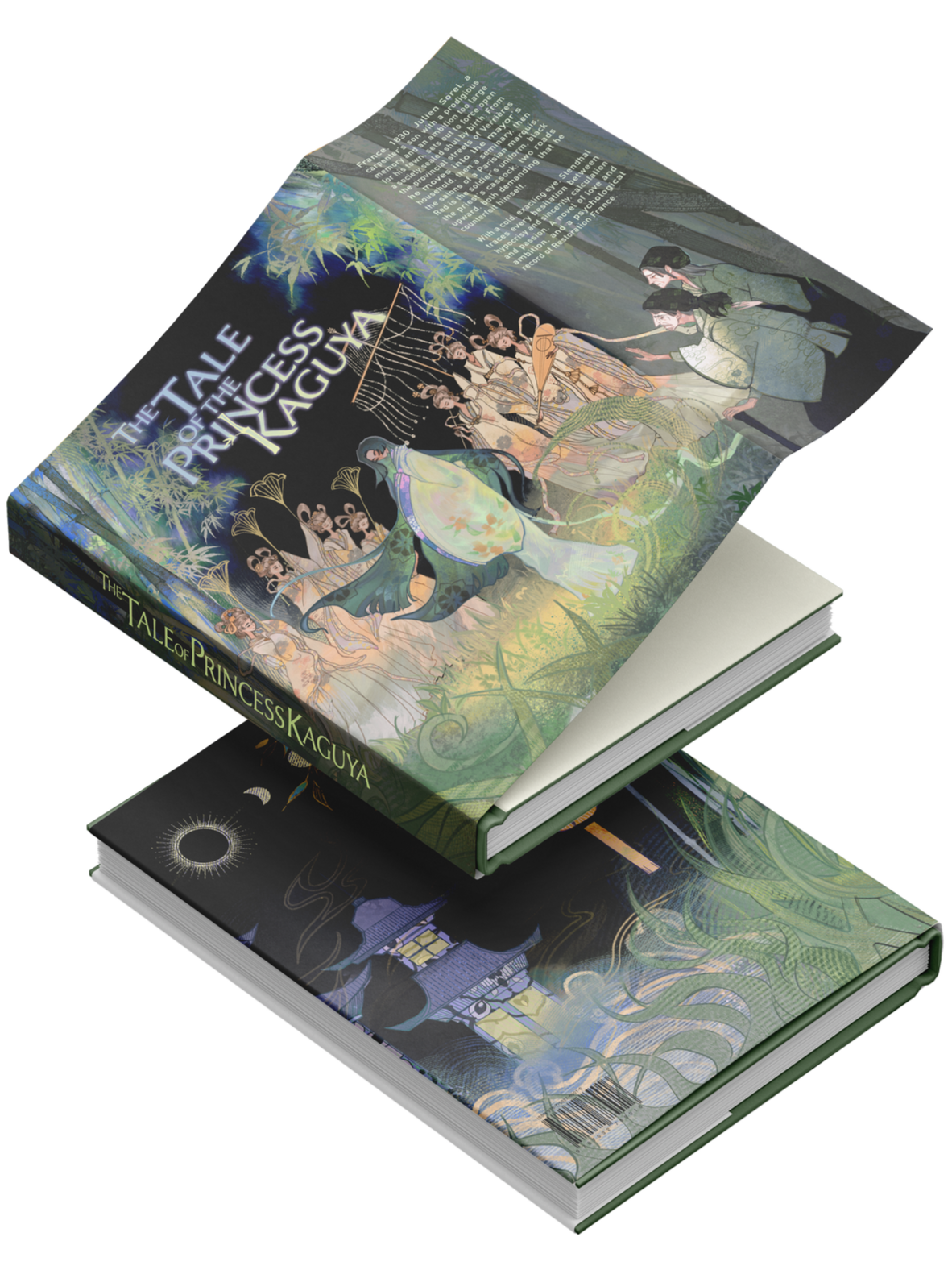 Cover of the book titled 'The Tale of the Princess Kaguya' with an illustration of Princess Kaguya in a traditional kimono surrounded by children and bamboo forest.