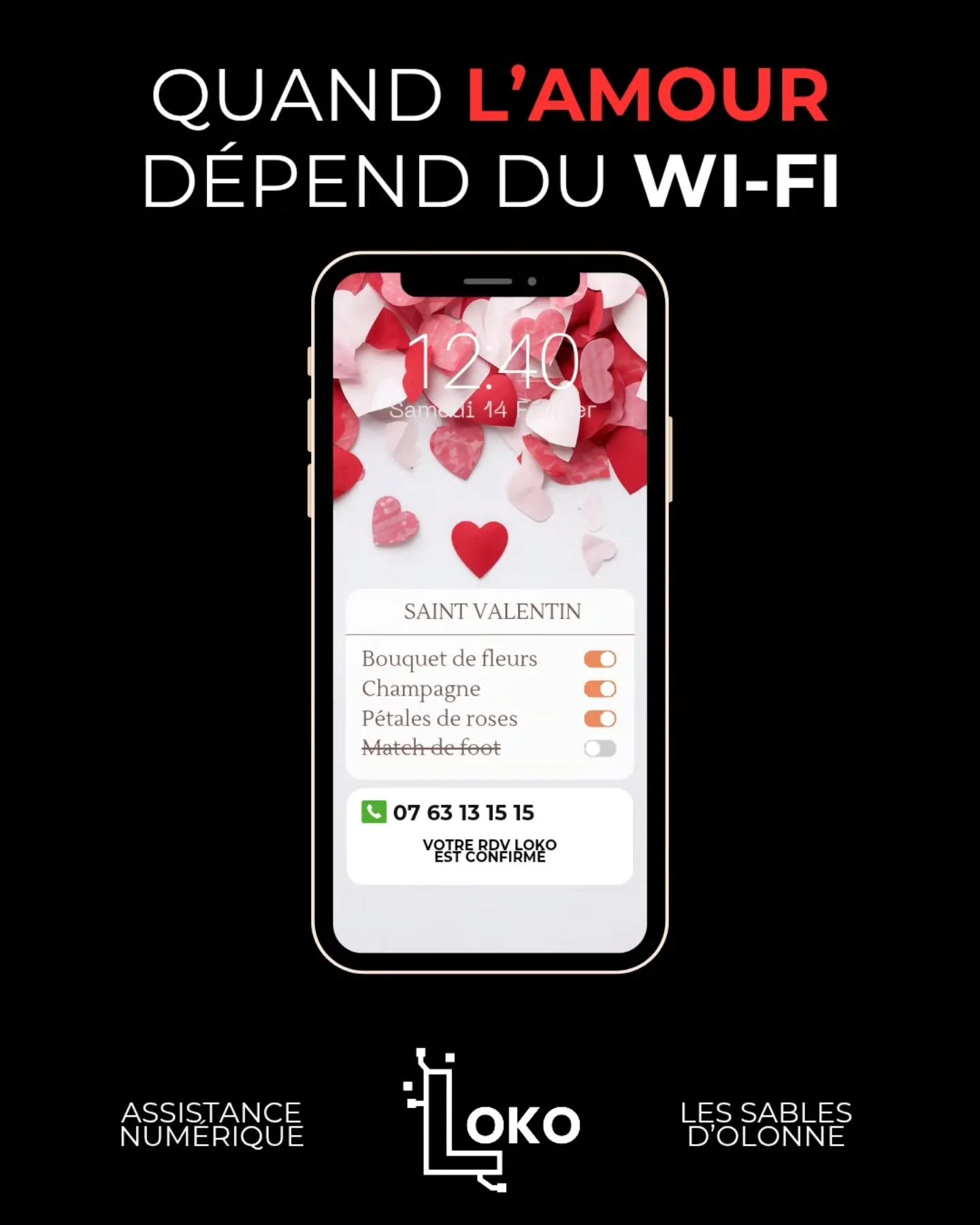 💘 &Agrave; la Saint-Valentin&hellip; certains d&eacute;clarent leur flamme.
D&rsquo;autres essaient juste de reconnecter le Wi-Fi.

&ndash; &ldquo;Ch&eacute;rie&hellip; tu m&rsquo;entends ?&rdquo;
&ndash; &ldquo;Non, &ccedil;a coupe&hellip;&rdquo;
&