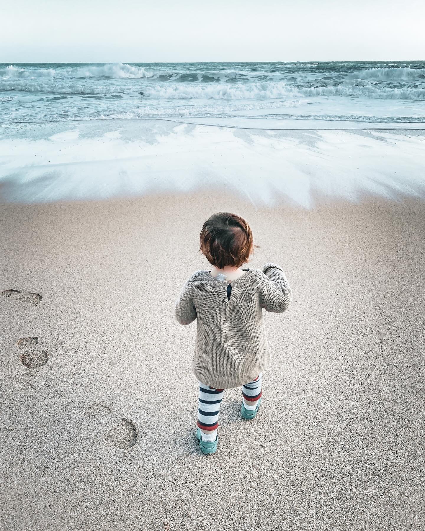 First steps on the sandy stores of the homeland on a warm Cornish day while eating biscuits and digging holes with pebbles. A quiet beach in the sun with just the Atlantic waves for company and a toddler who didn&rsquo;t want to leave. A day for the 