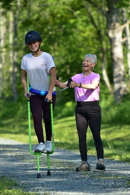 rider core training on pogo stick