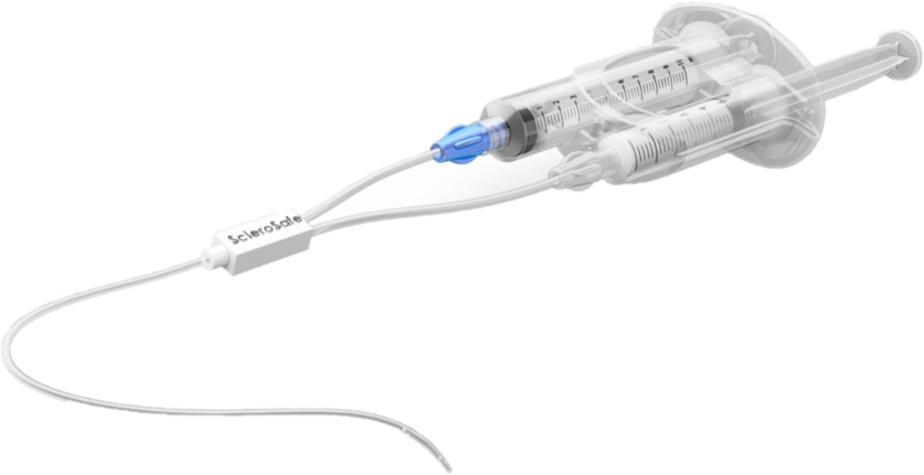 ScleroSafe: For smaller, peripheral veins
Synergistic, catheter-based products to treat the widest range of vein diameters in the market. Short in-clinic procedure with no reported pain or complications
