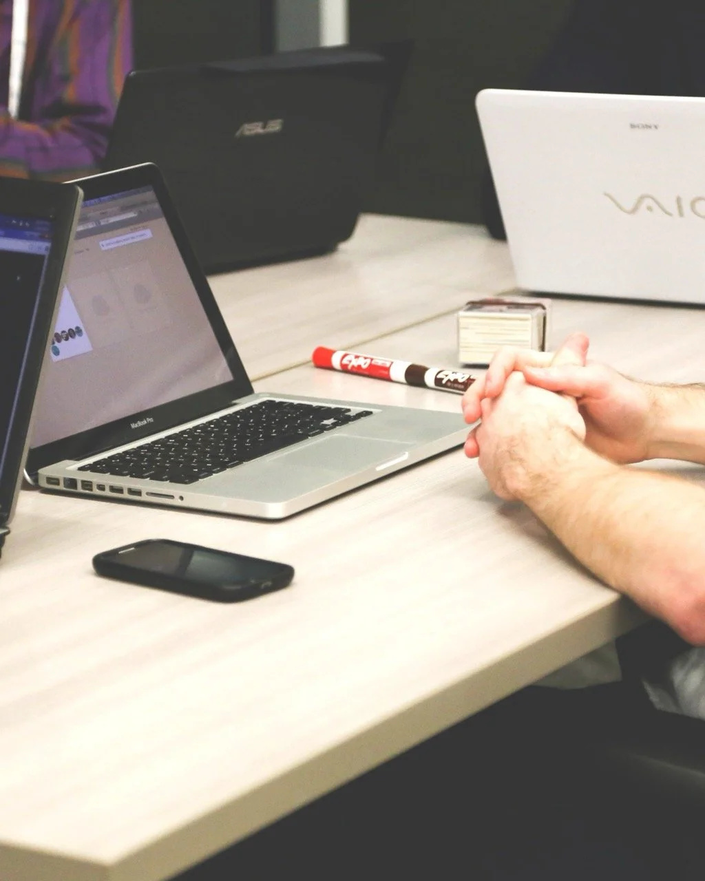 A typical laptop desk setup