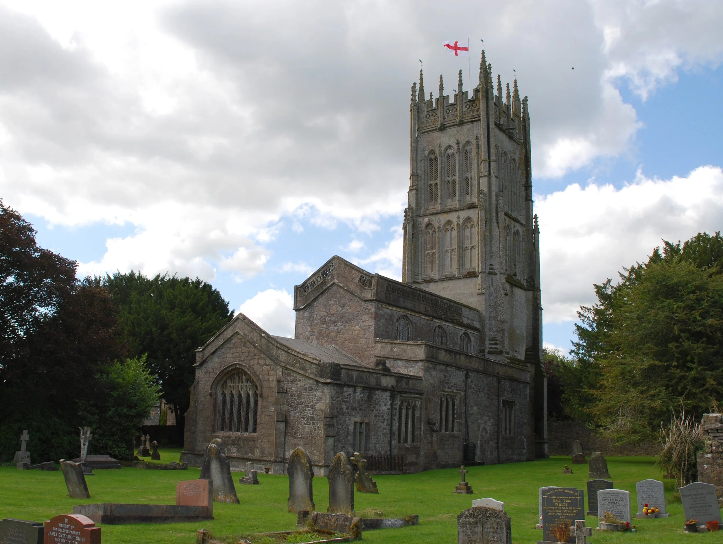  LEIGH UPON MENDIP CHURCH -  
The Church of St Giles dates from approx 1350 but was rebuilt c1500. The tower contains six bells (five from the 1750's) and there is also an unusual faceless clock.
