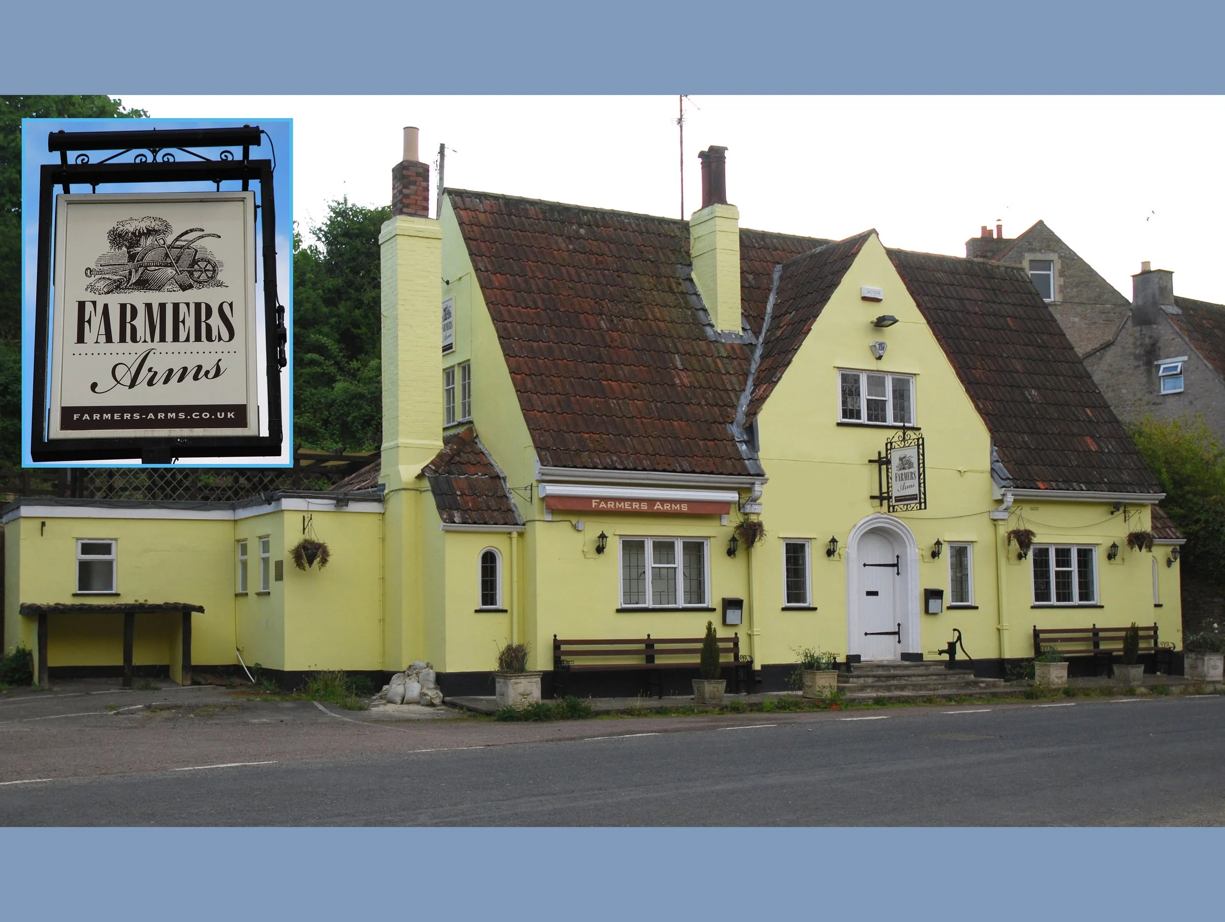  THE FARMER'S ARMS -  
This pub previously called the Dolphin built in the 1840's is now a private dwelling. Landlords:
Francis, Harvey, Rebbick, Norvill, Henshaw, Bazzani.
