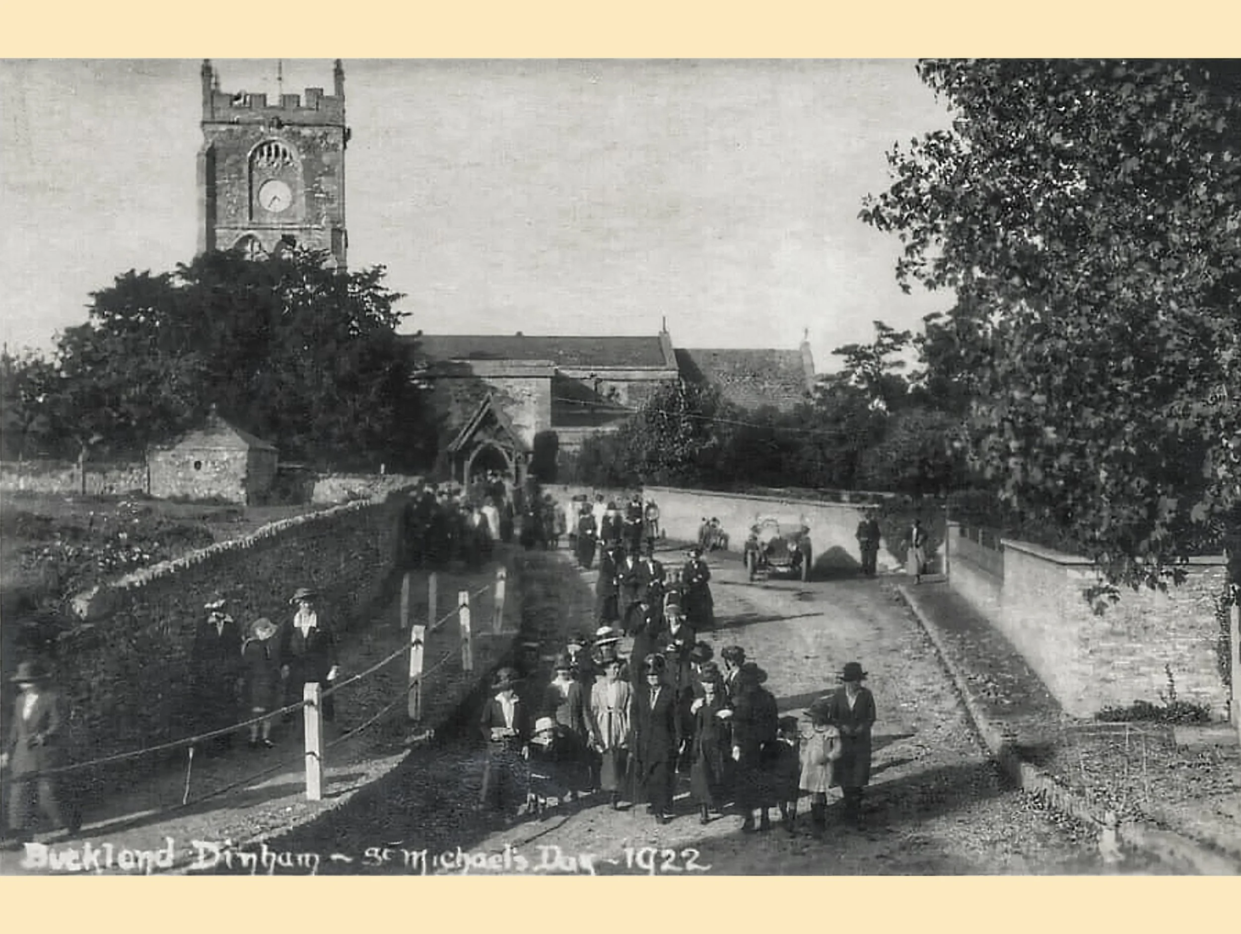  BUCKLAND DINHAM -  
Buckland Dinham is a small parish, watered by a tributary of the river Vallis, which, gliding on by Orchardleigh, falls into the river Frome, and is 3 miles north-west from Frome in the Frome division of the county. The church of