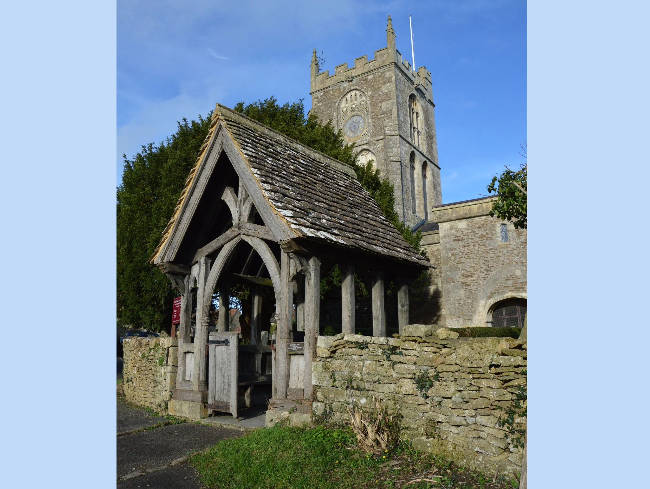  BUCKLAND DINHAM CHURCH -  
The Church of St Michael and All Angels at Buckland Dinham partly dates from around 1200. The tower, added in 1480, contains six bells.

