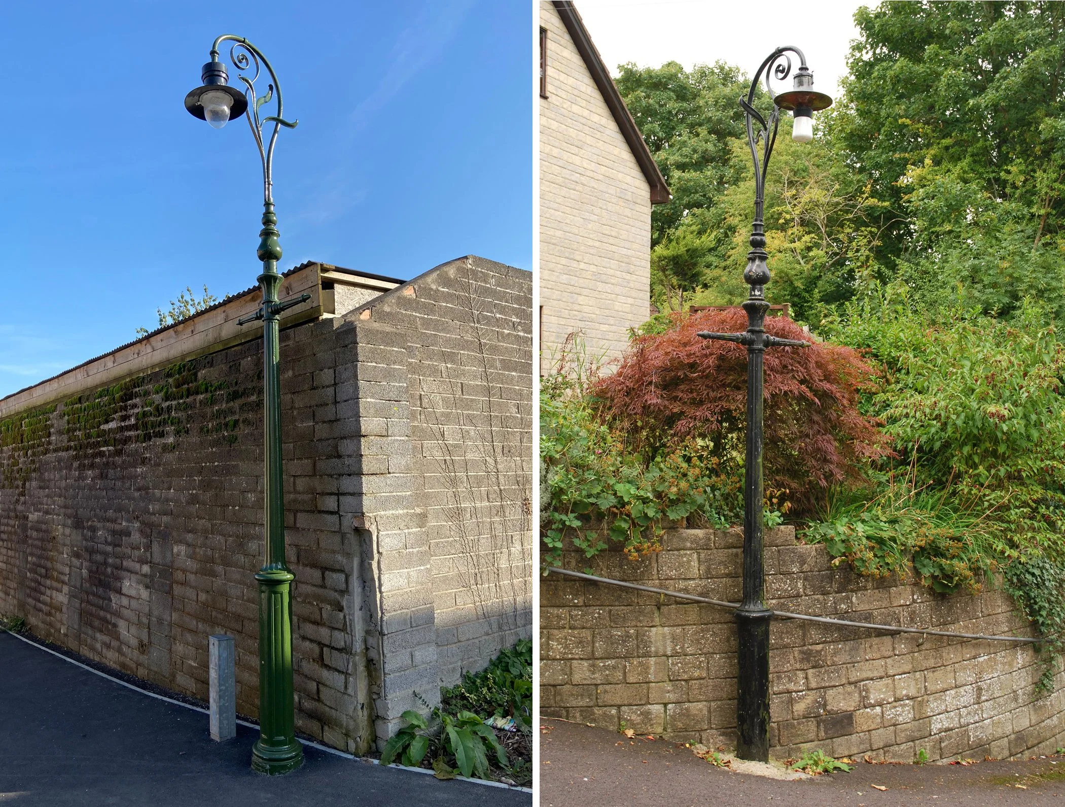  CHERRY GROVE & CHRISTCHURCH STREET EAST 
Left pic: the first of two refurbished lamps Cherry Grove and Lower Keyford. Right pic: can be seen opposite the ETB Autocentre.
