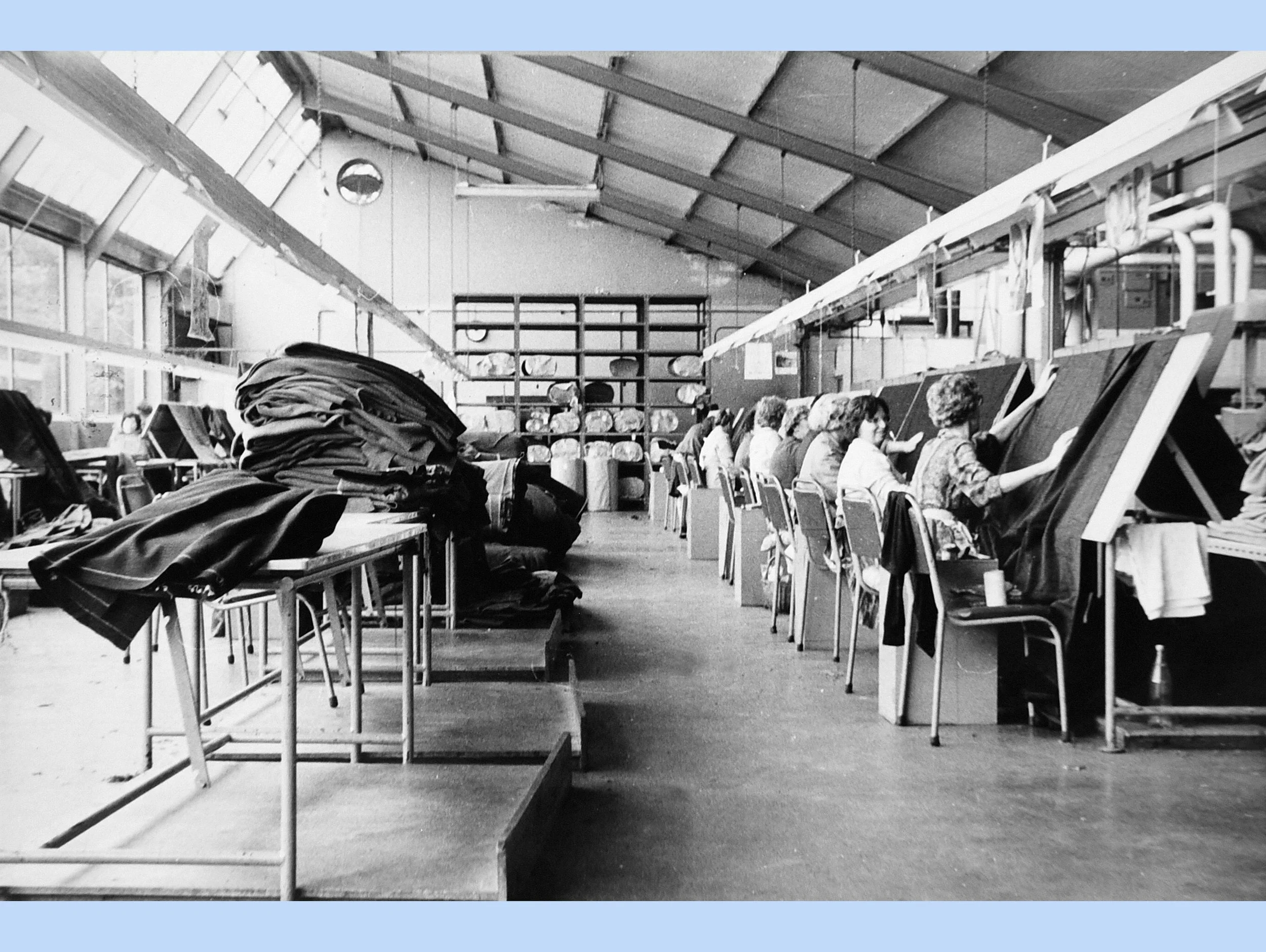  WALLBRIDGE FACTORY -  
Alfred Tucker employees checking the manufactured cloth after being woven.
