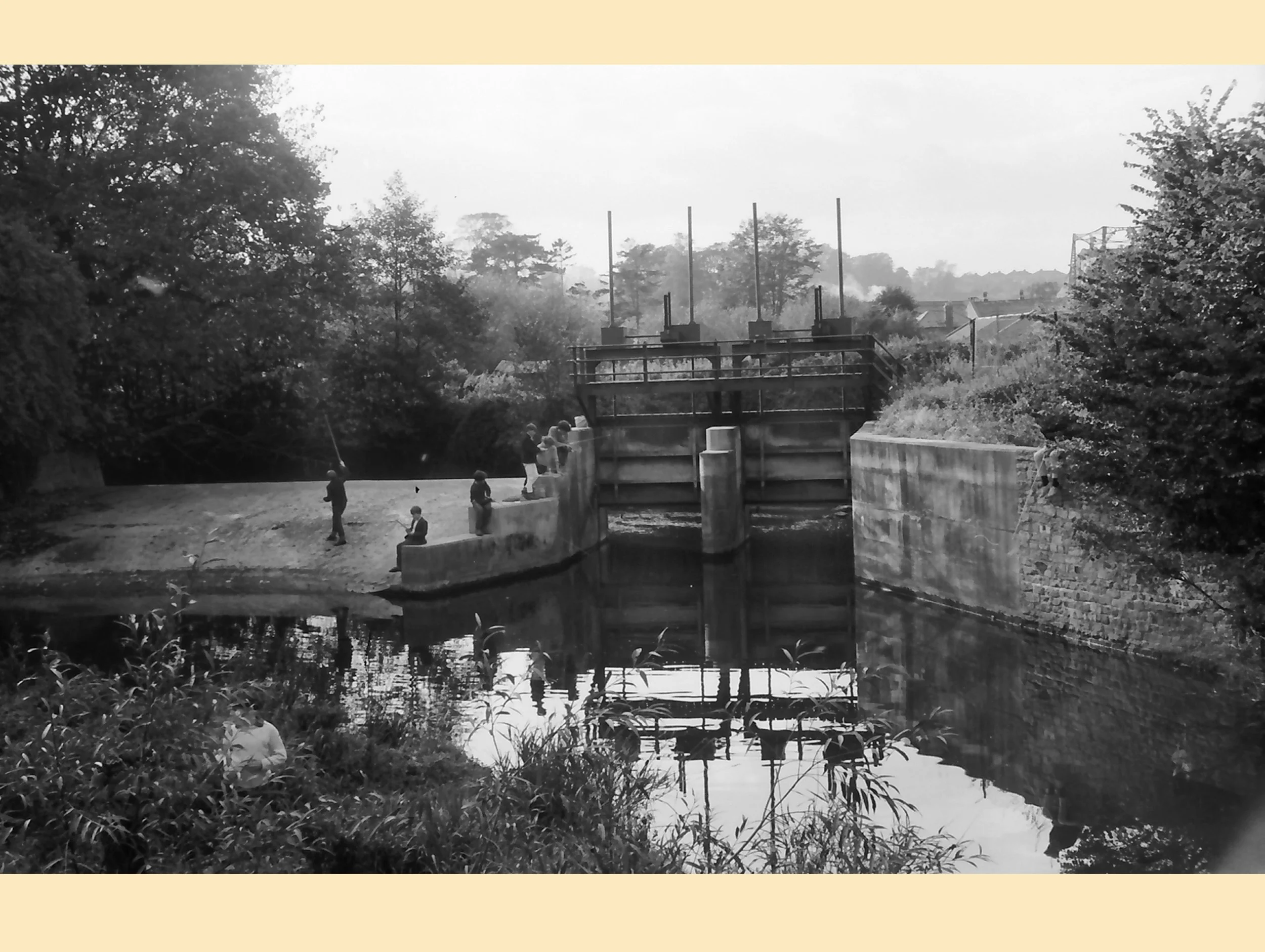  WELSHMILL -  
Before the River Frome had a transformation and was re-routed to stop the town flooding, Welshmill was a popular place for young lads to try out their fishing skills.
