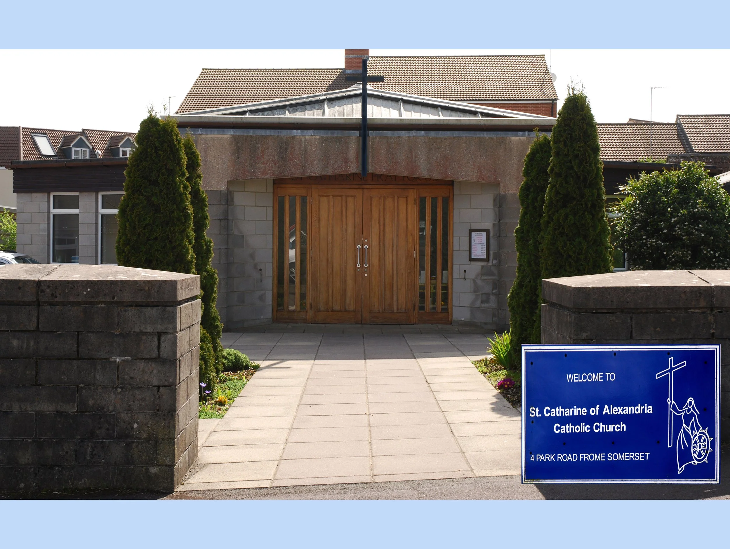  St CATHARINE'S OF ALEXANDRIA CATHOLIC CHURCH 
After using a temporary church in Park Road, the new church was finally built on the site in 1967-8.
