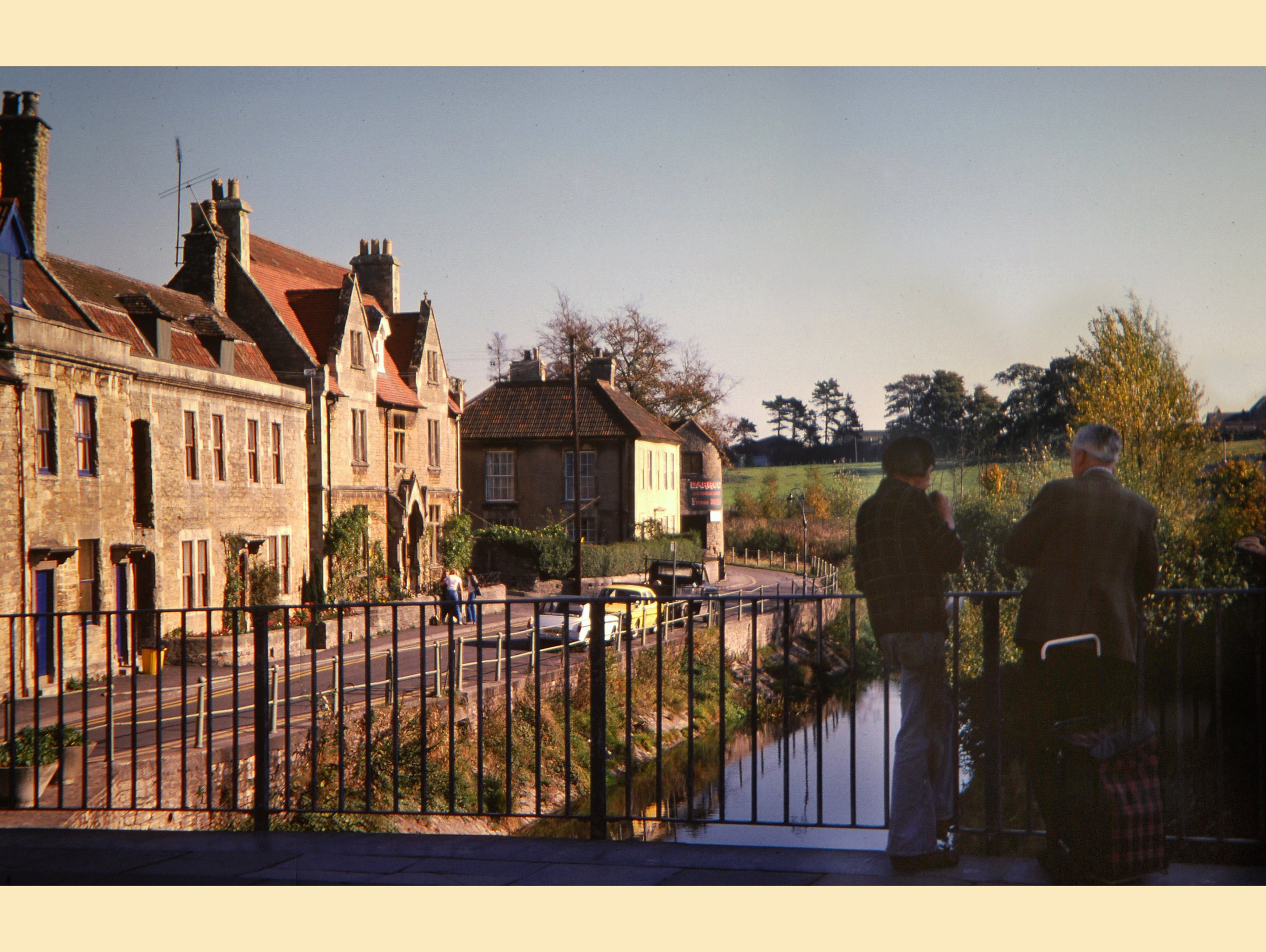  WILLOW VALE -  
This view of Willow Vale from the Bridge looks different, as the trees are yet to mature after extensive work on the flooding prevention scheme in the 1970s.
