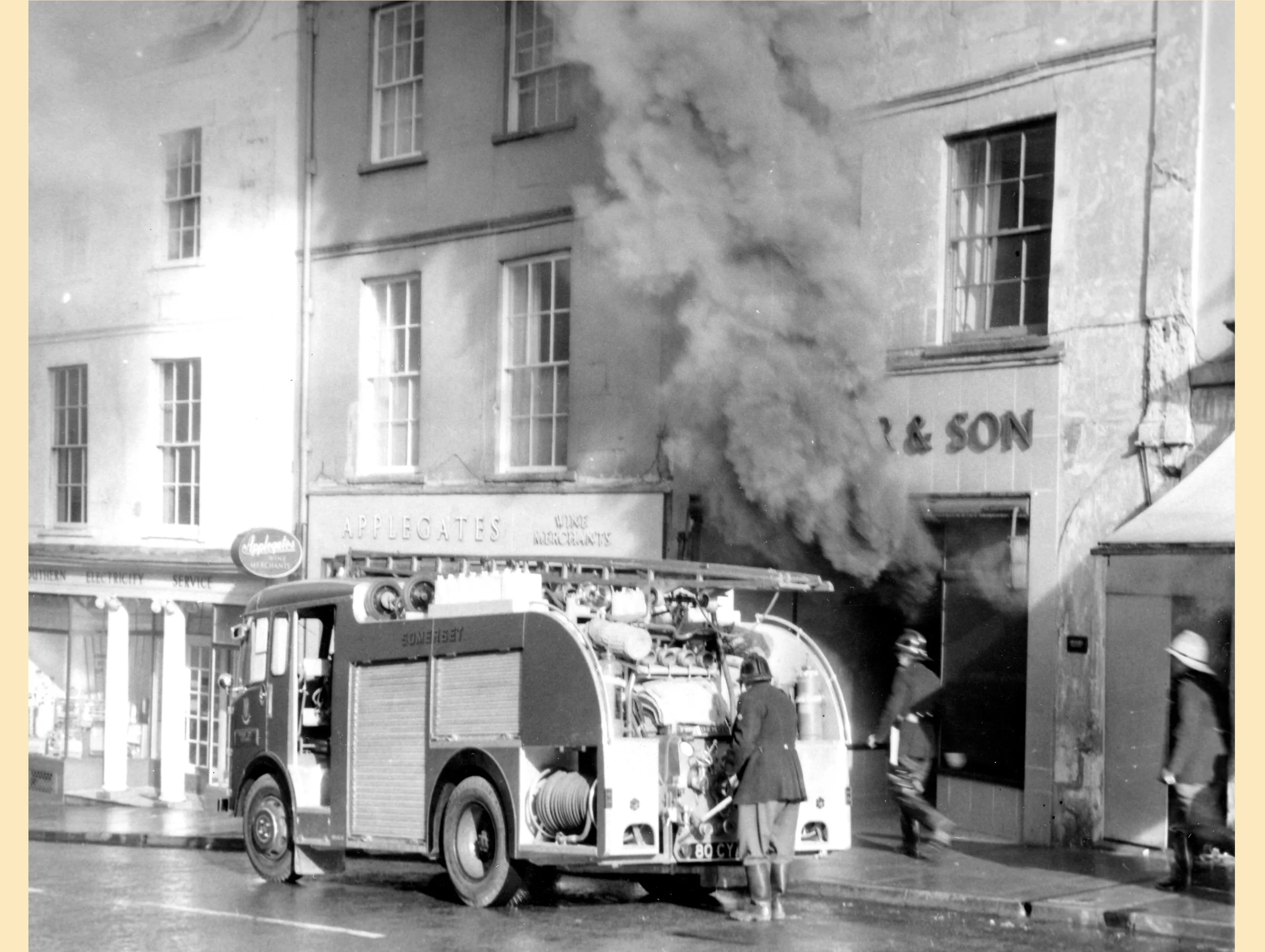  W D MILLER & SON -  
In October 1961, WD Miller & Son's shop in Bath Street caught fire and the whole building was gutted.
