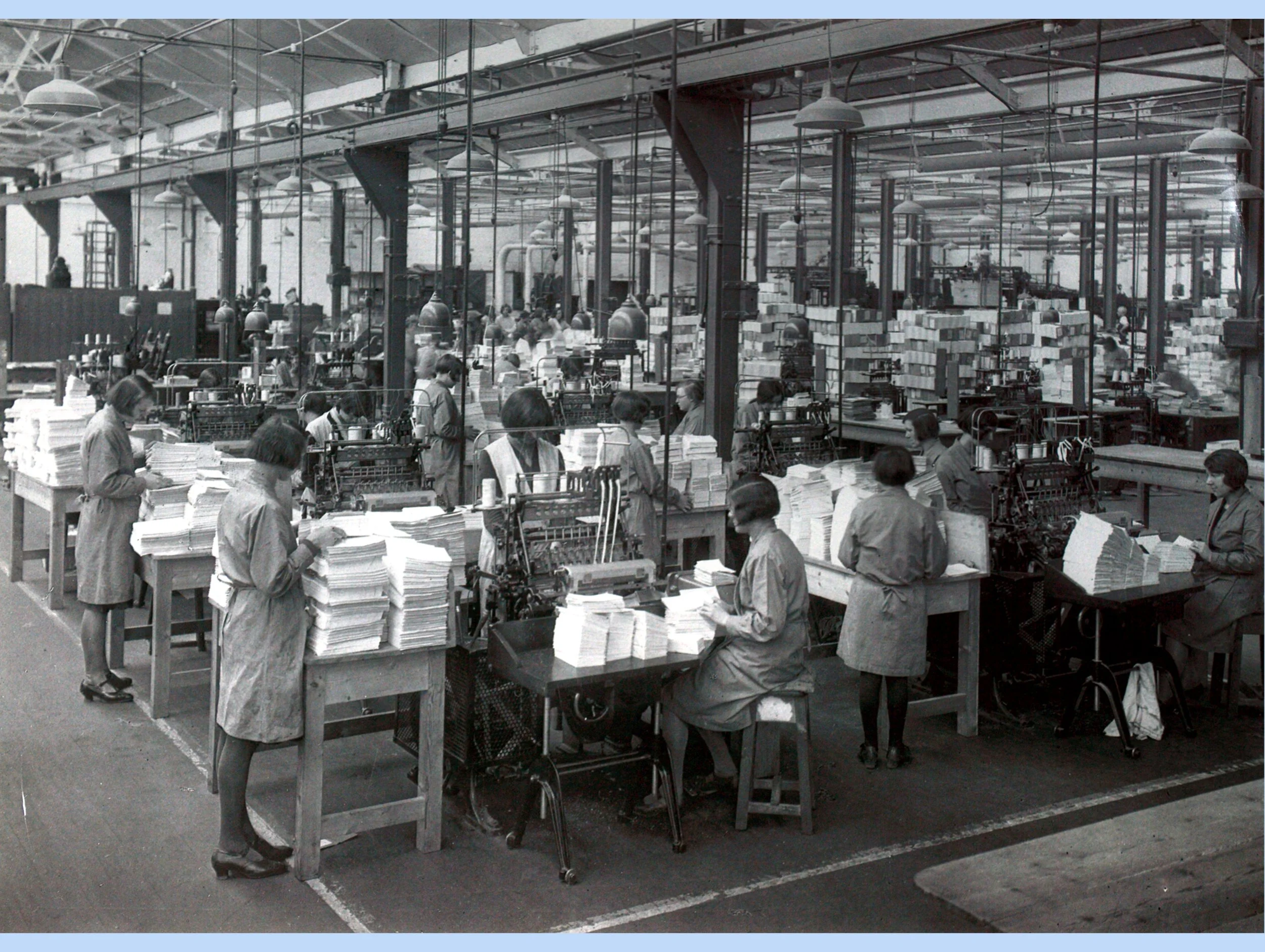  BUTLER & TANNER PRINTING WORKS -  
Eventually, due to lack of space, Butler & Tanner Printing Works moved to Adderwell. This photo shows the Binding Shop.
