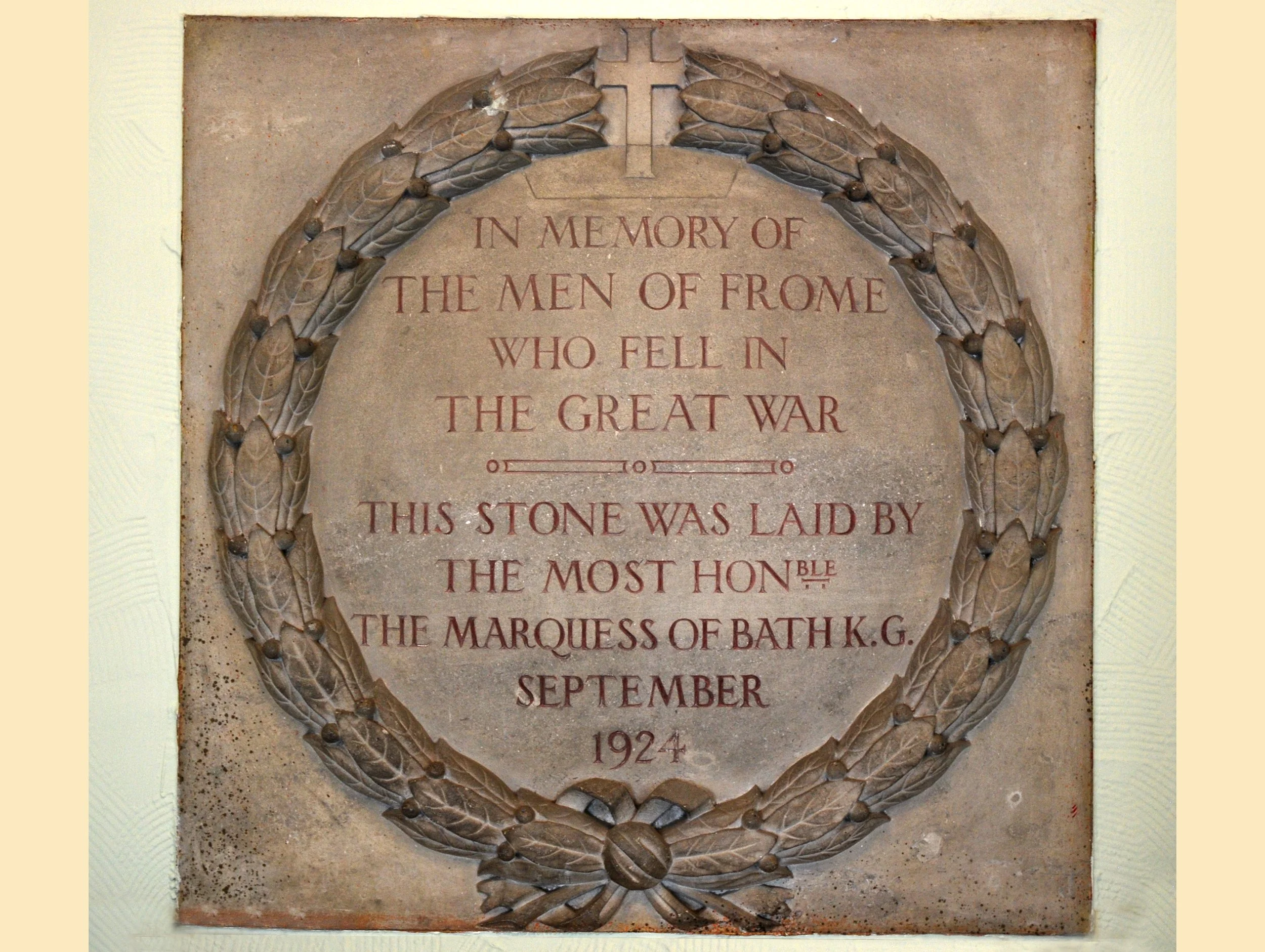  FROME MEMORIAL THEATRE -  
There are several plaques in the theatre foyer commemorating those who died during the war.
