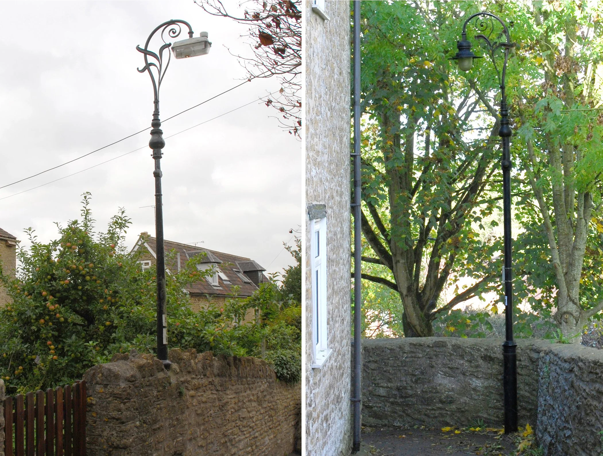  GOULDS GROUND & GOULDS GROUND 
Left pic: built into the wall at Goulds Ground. Right pic: near the bottom of the footpath.
