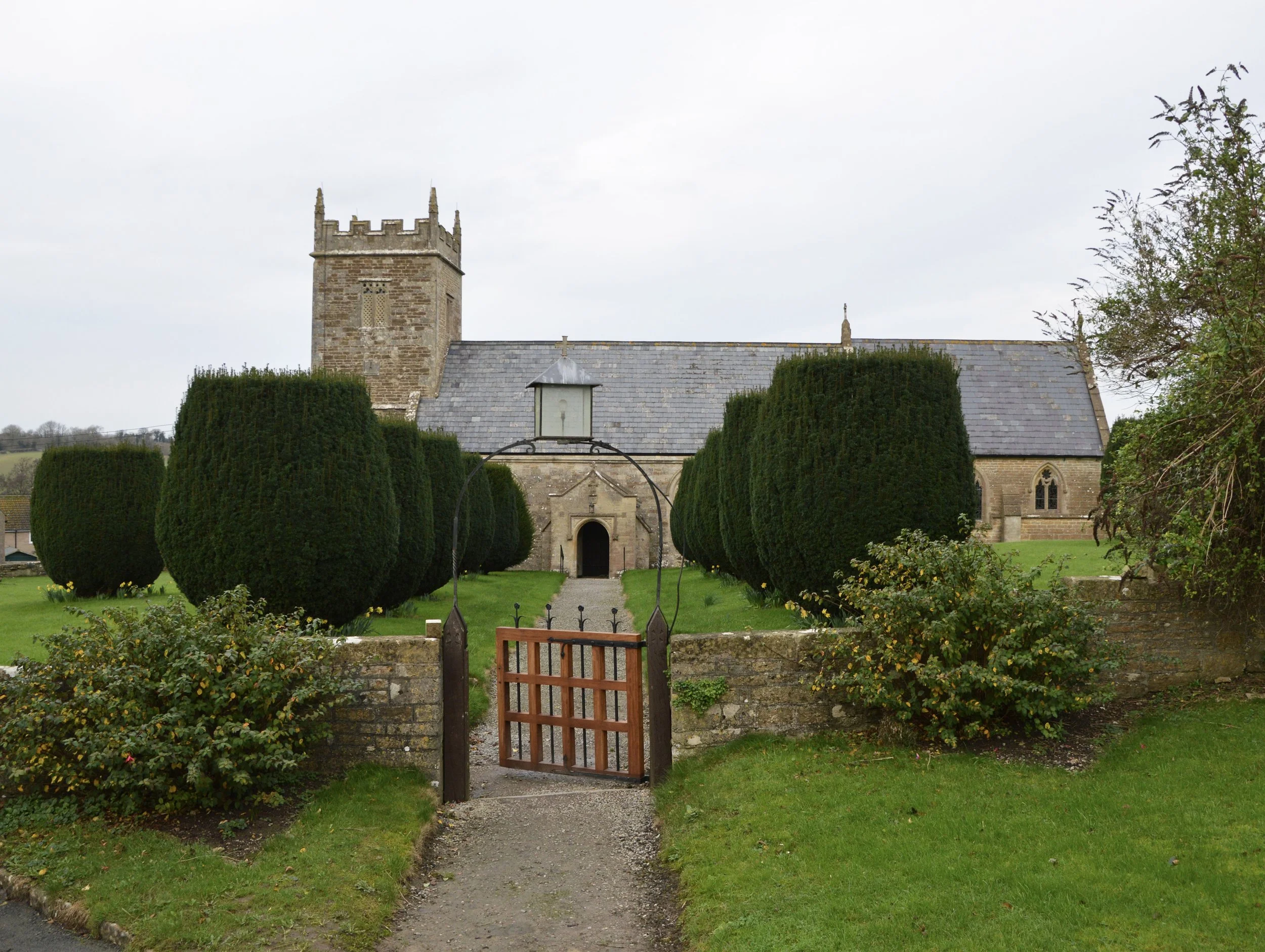  CLOFORD -  
In the parish of Cloford, a spring rises, called Holy-Well, or Holwell, from which a brook runs through Nunney, on its way to Whatley, Elm and Bradford Bridge, where it joins the river Frome. This stream has a bridge of three arches over