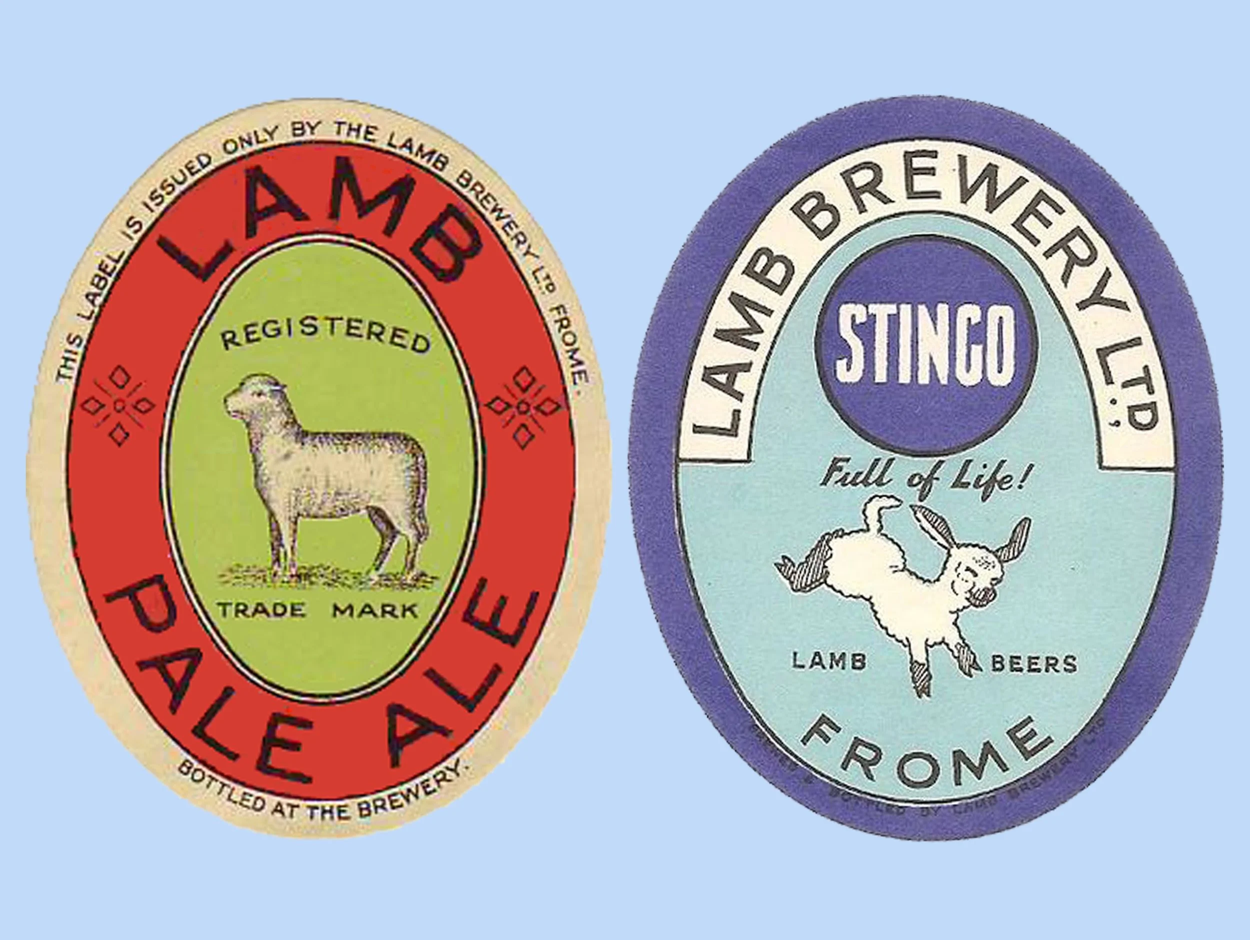  THE LAMB SYMBOL -  
The lamb was used as a trademark for the brewery but the image changed over the years becoming much more playful.
