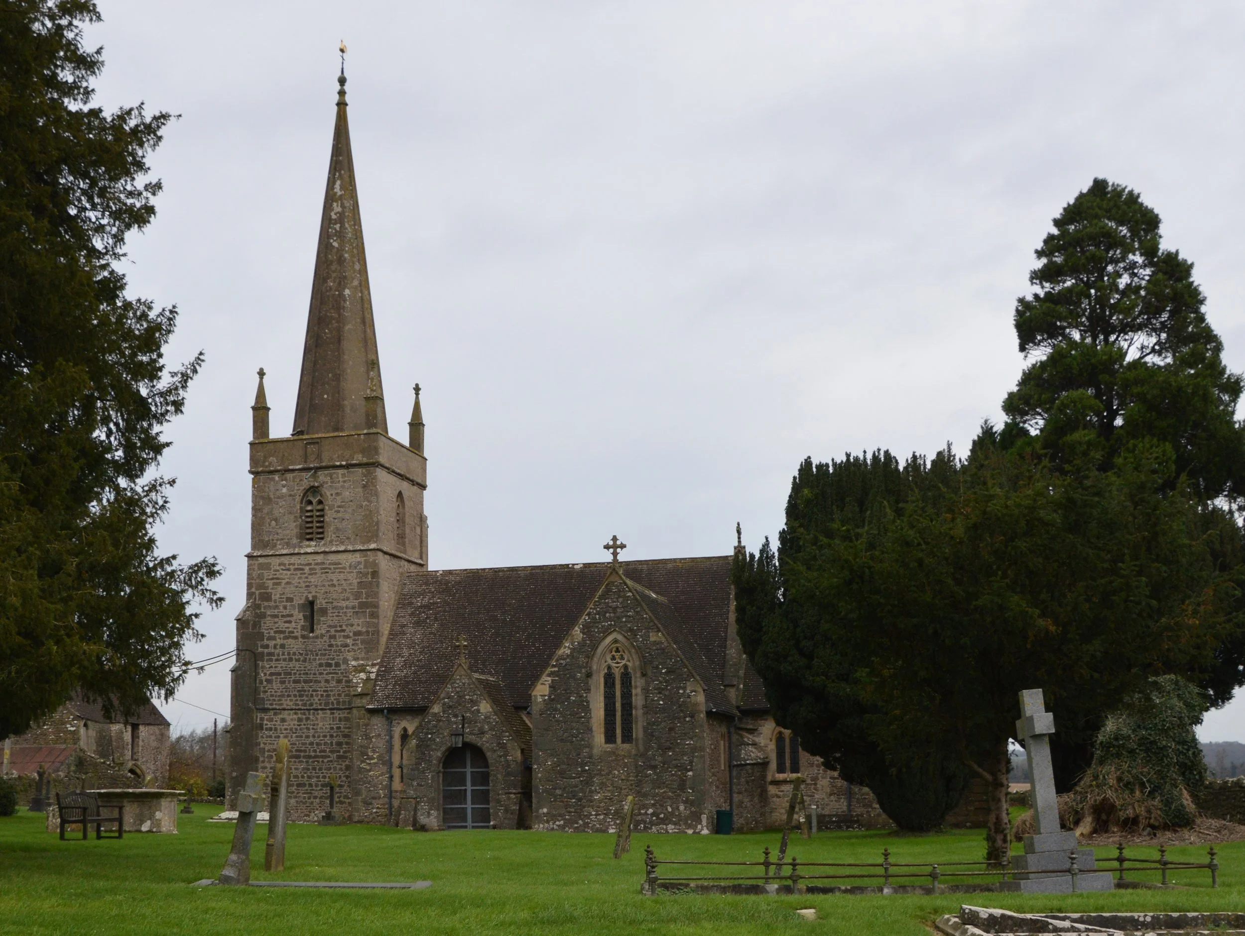  WHATLEY CHURCH -  
Dating from the 14th century is the Church of St George in Whatley, adjacent to a farm. In the church there is a Sarsen stone believed to have pagan origins.
