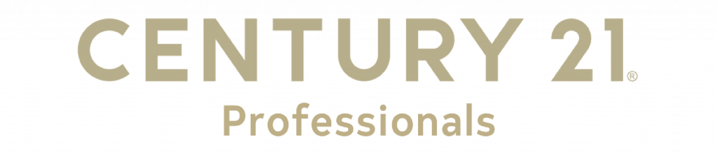 Century 21 Professionals logo with beige text on a black background.