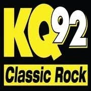 KQ92 Classic Rock radio station logo with yellow and black text.