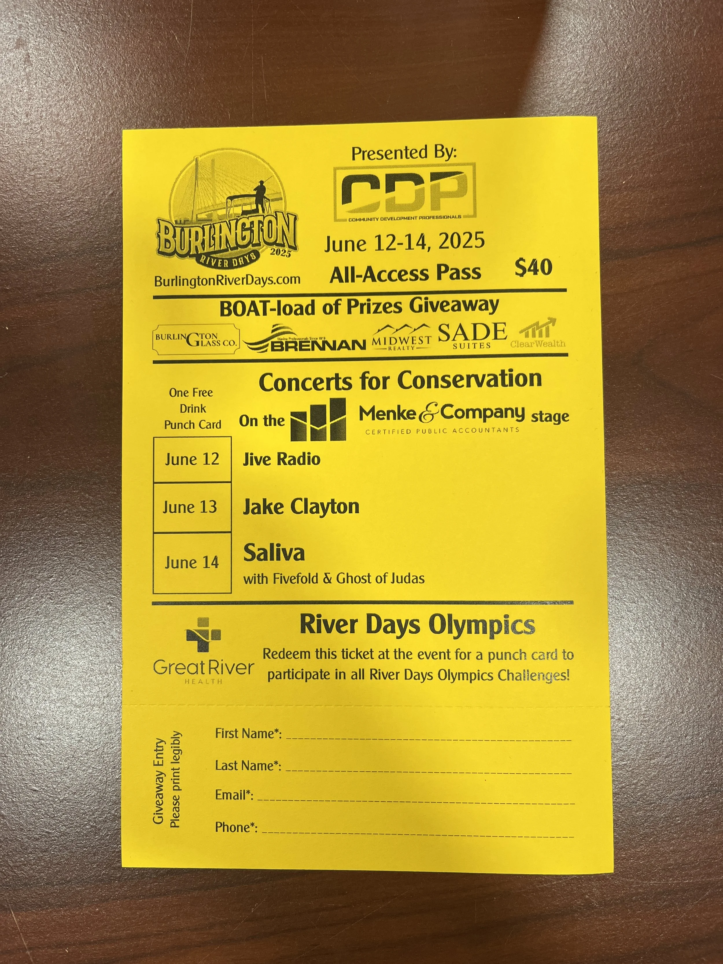 2026 Burlington River Days All Access Ticket