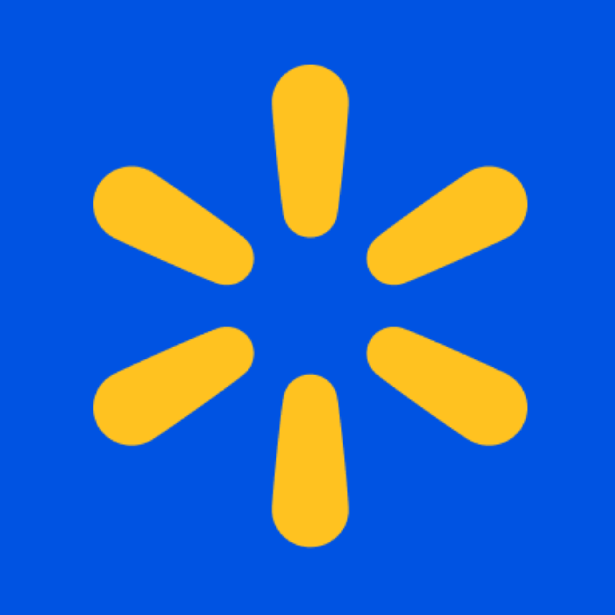 Walmart logo with a blue background and yellow asterisk-shaped symbol.