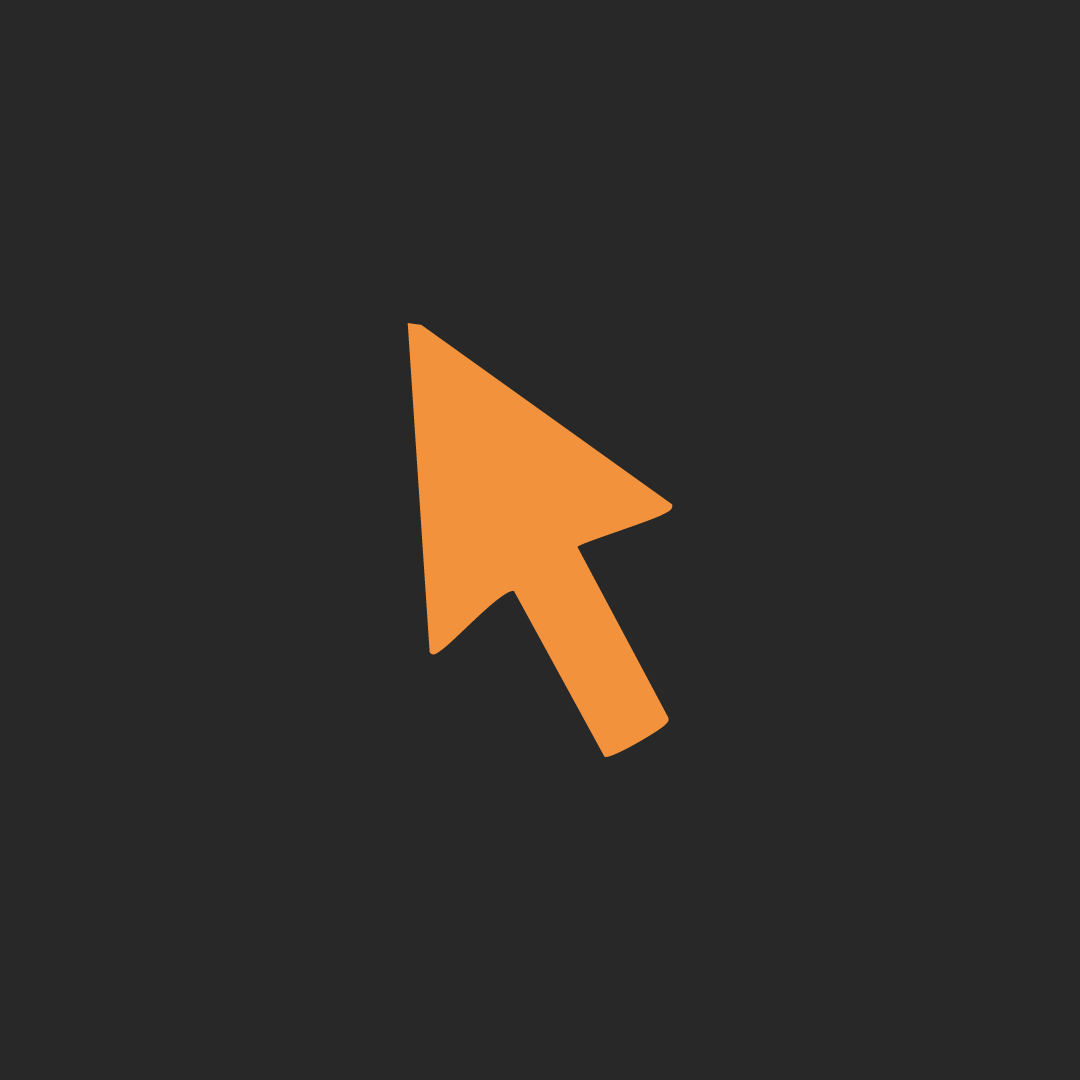 Orange arrow cursor pointing upwards on a dark background.