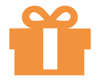 Illustration of a wrapped gift box with a bow on top.