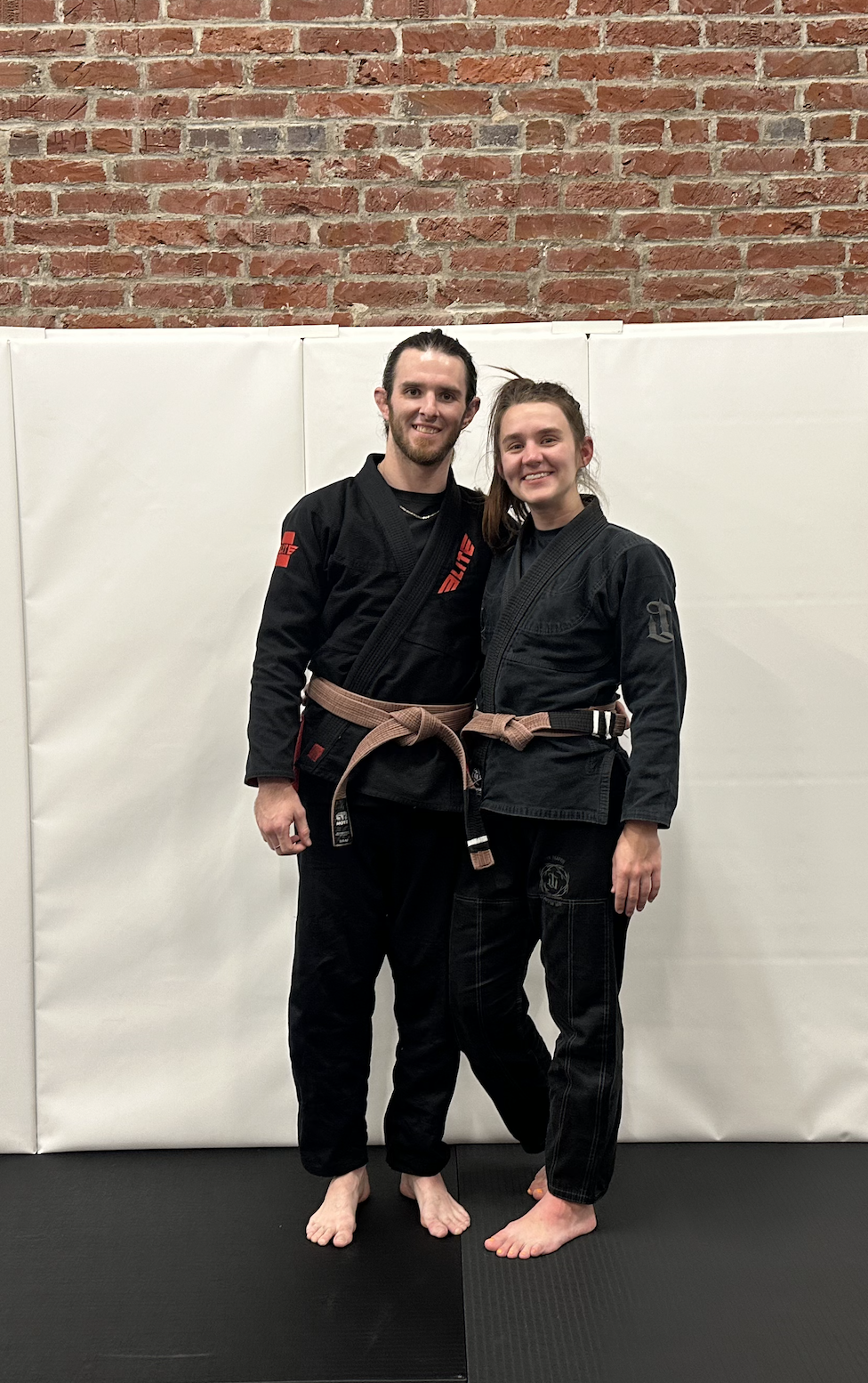 Brown Belt BJJ Instructors Quenton and Nicol at The Brick BJJ in Chehalis Washington