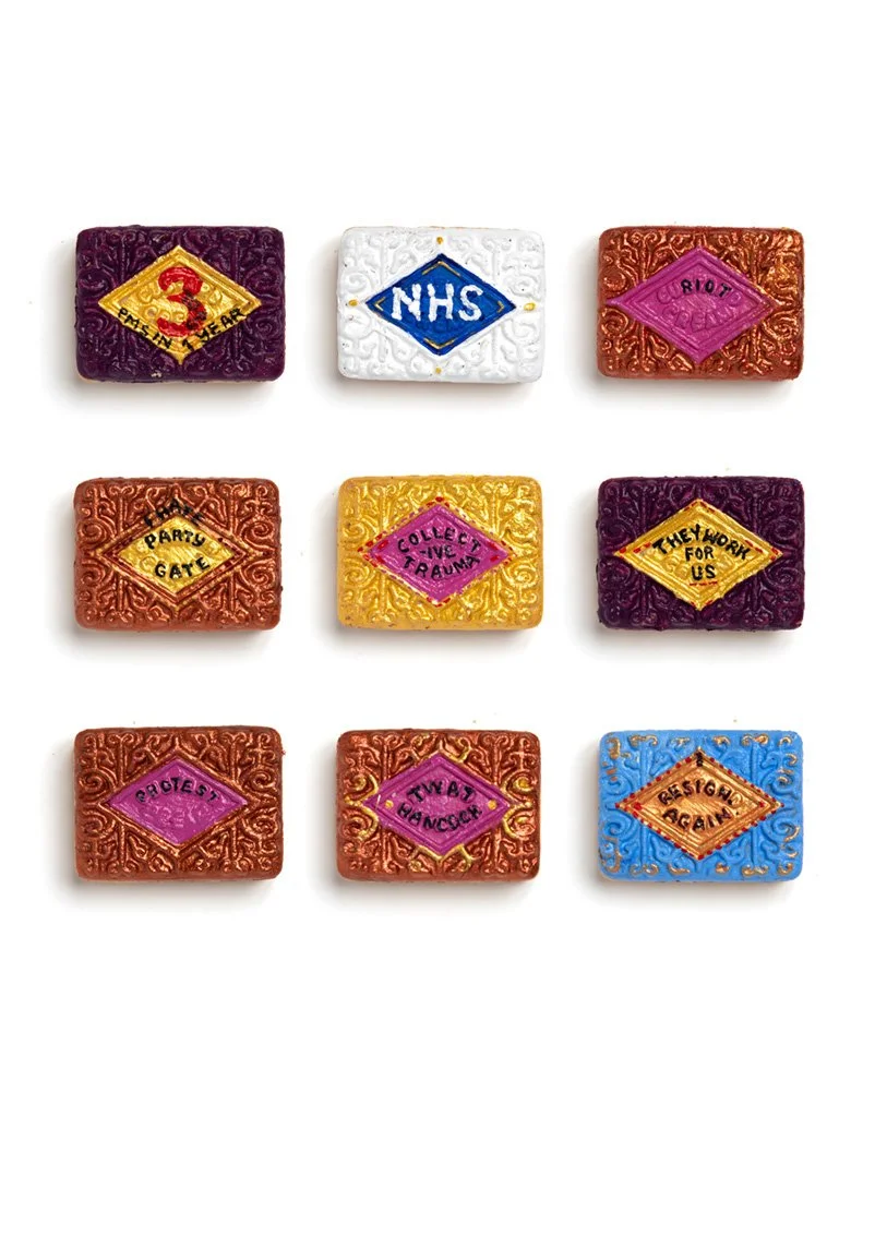 "Protest Biscuits '22 A3" limited edition print by Siân Superman