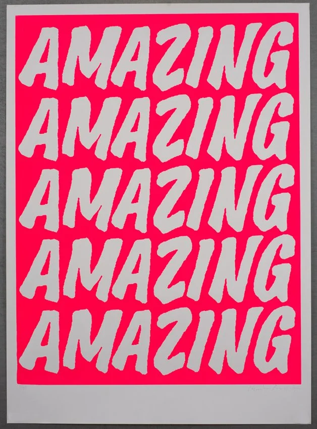 "Fluoro AMAZING Pink Edition" limited edition screenprint by Charlie Evaristo-Boyce
