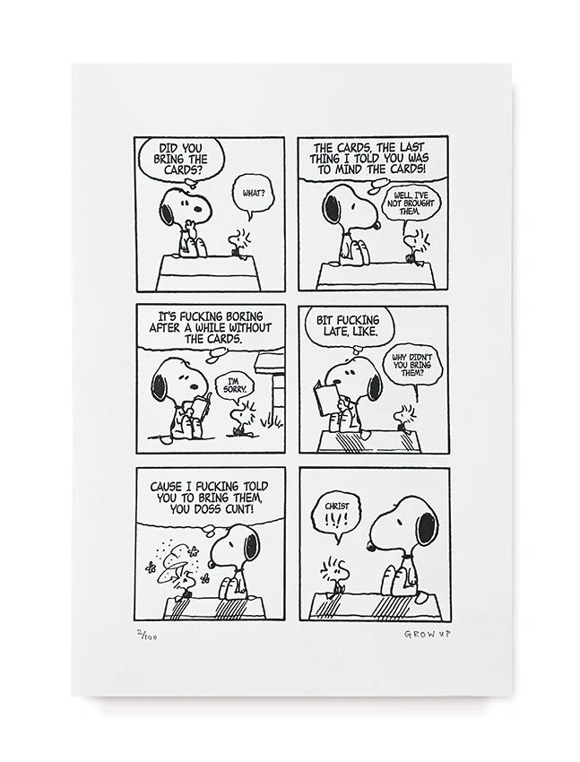 "Snoopdogging" Limited edition letterpress print by Grow up