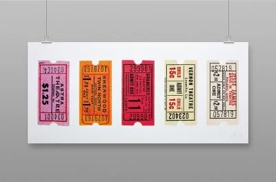 "Stubs (Rainbow)" limited edition screenprint by INKCANDY