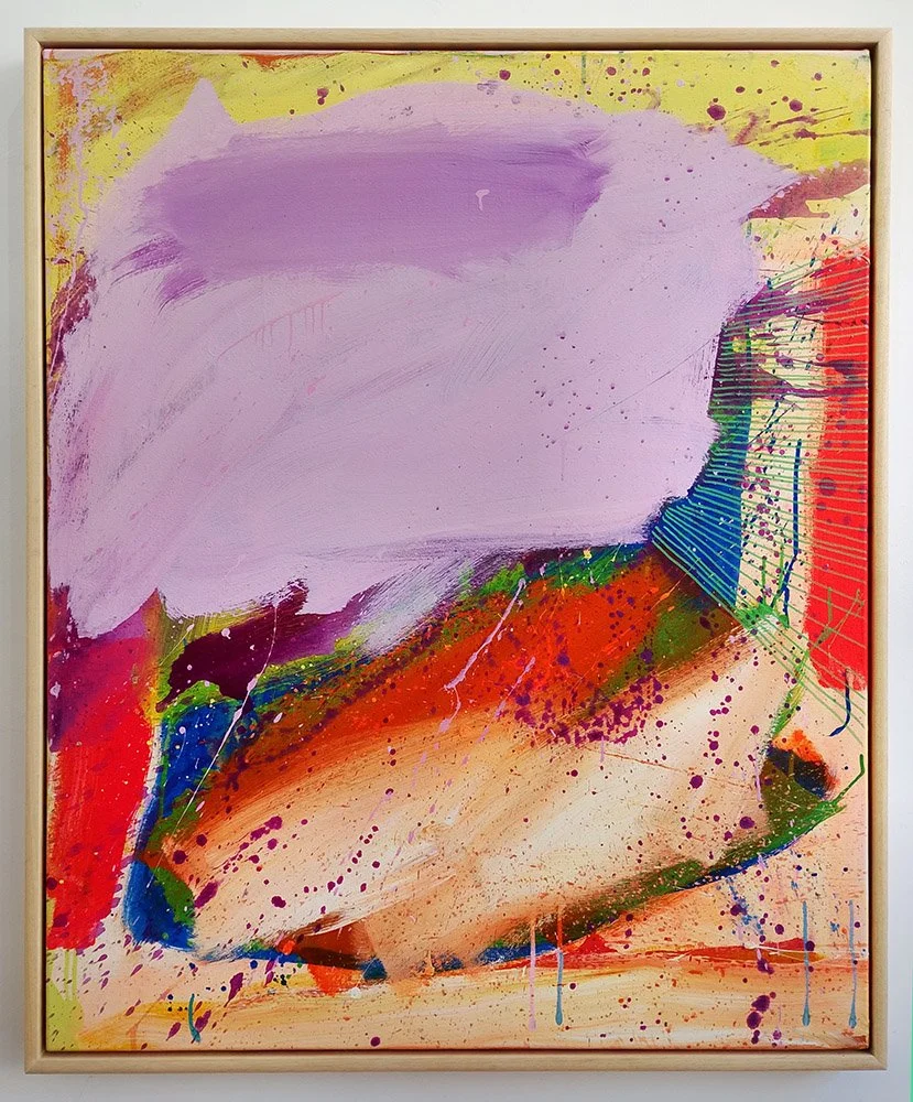 abstract colours on canvas by Jessie Woodward