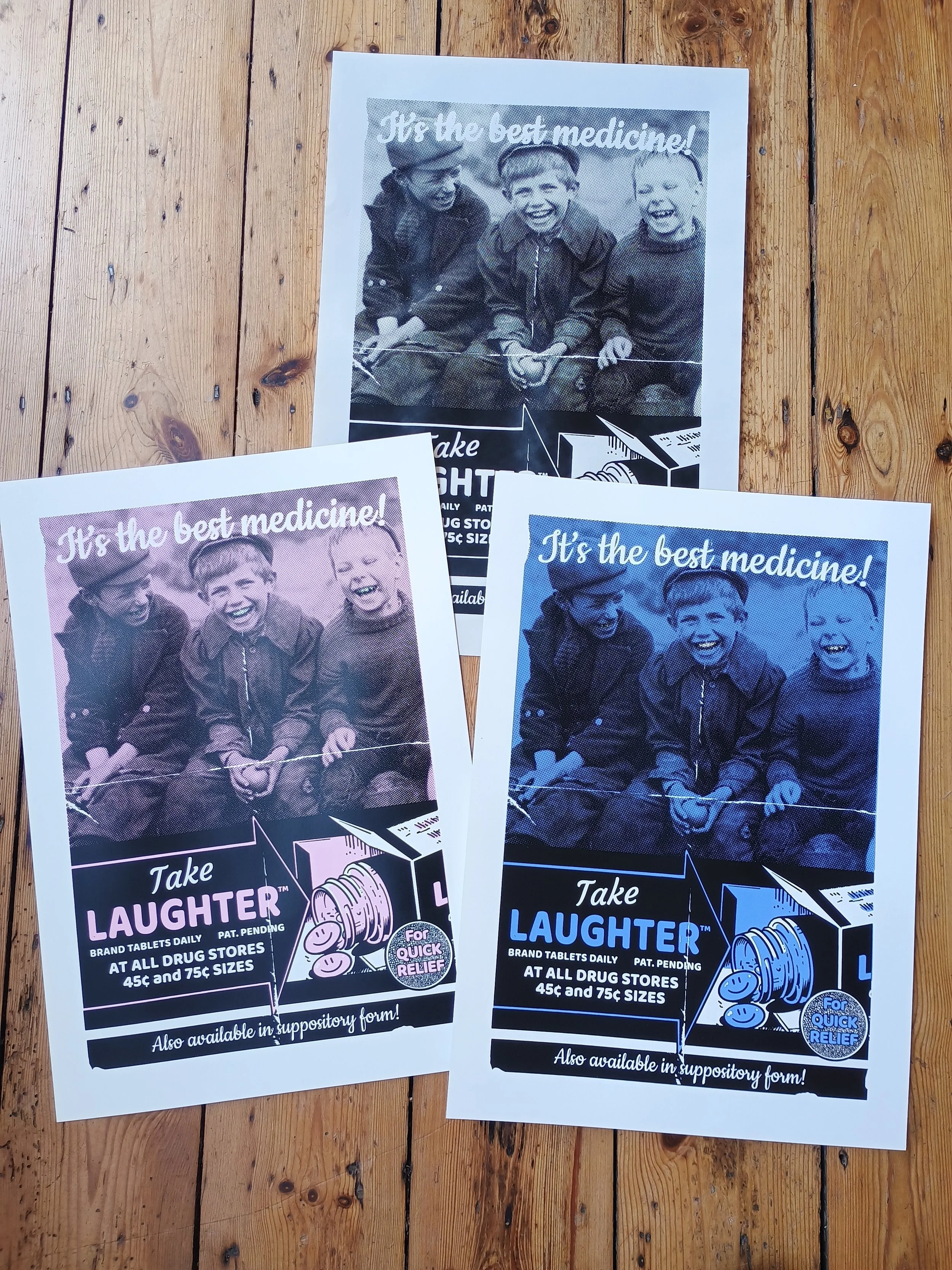 "Prescription LOLS" screenprint by Richard Pendry