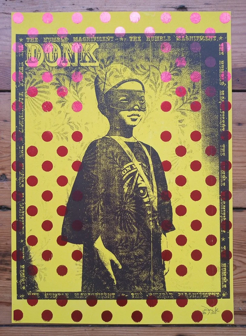 "Humble Magnificent Yellow (Hot Foil Edition)" limited edition screenprint by Donk