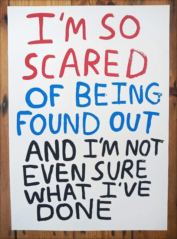 "I'm so scared..." limited edition screenprint by Babak Ganjei