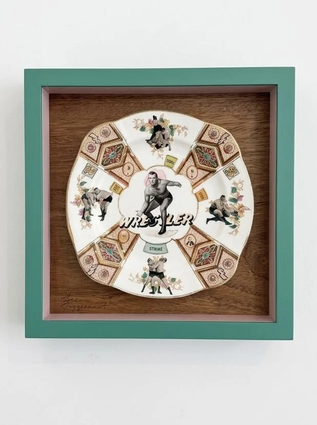 "The Juggernaut" Mixed Media Ceramic Plate by Tom Buchanan