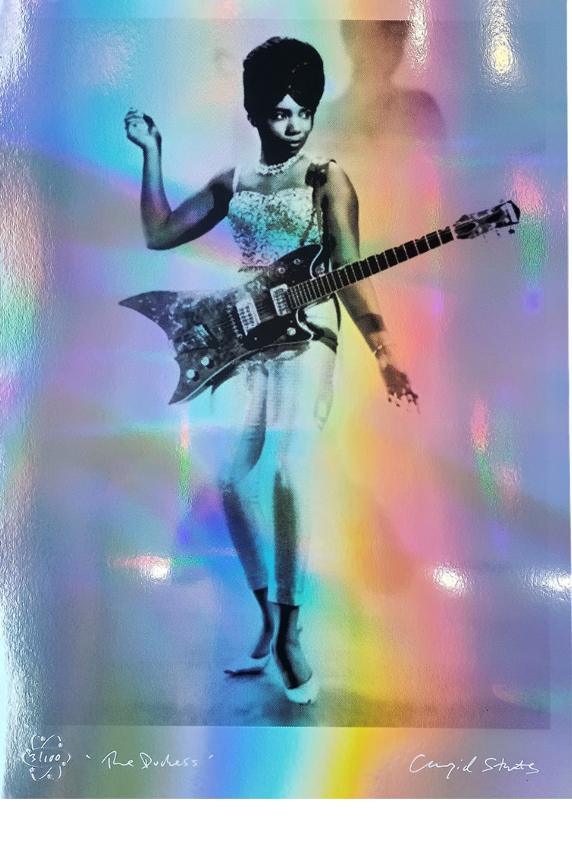 "The Duchess" limited edition screenprint by Cupid Stunts Holographic Rock Legend Print