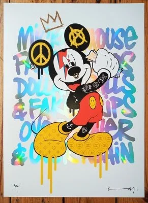 "Taking the Mickey - Urban Art" screenprint by Richard Pendry