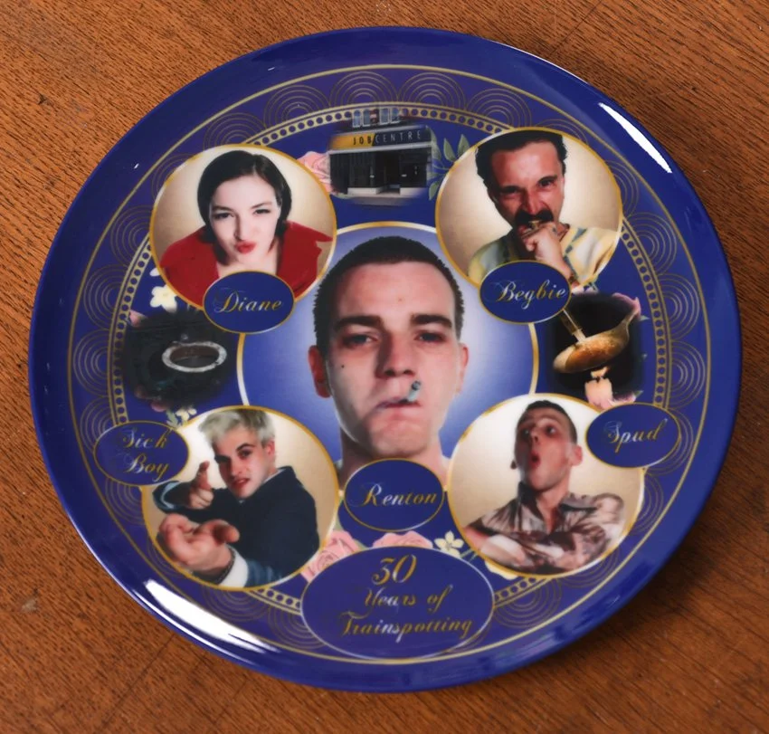 Large Trainspotting Commemorative plate by Haus of Lucy
