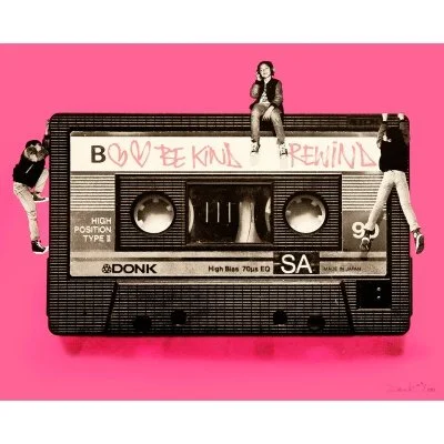 "Be Kind Rewind" limited edition screenprint by Donk