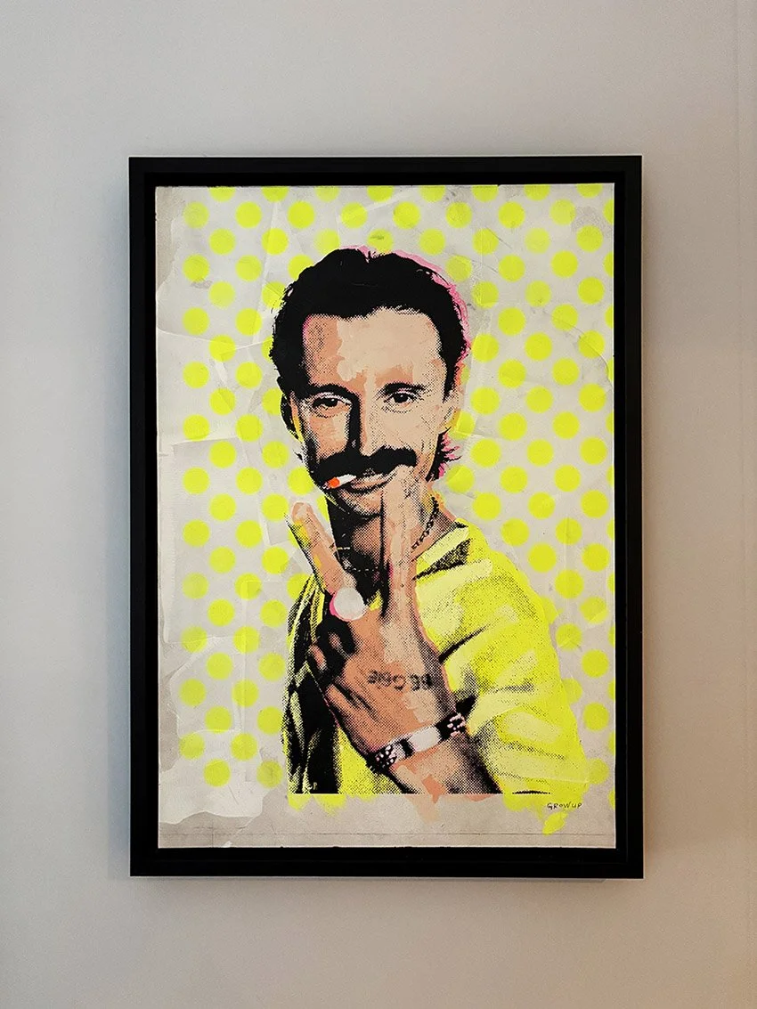 "Begbie goes pop" Original Trainspotters artwork by Grow up