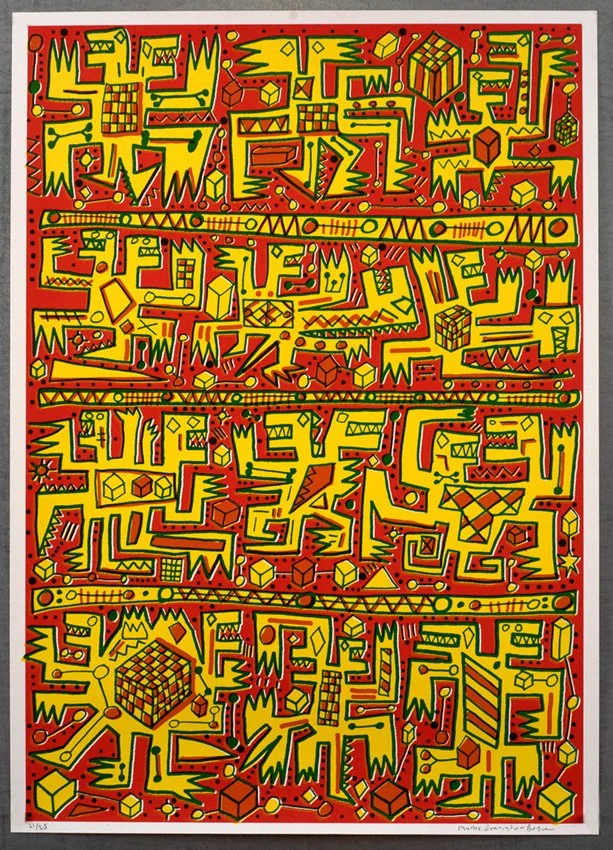 "Crocchain" limited edition screenprint by Charlie Evaristo-Boyce